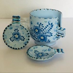 6 Nesting Oil Dipping Bowls Storage Italy Ceramic